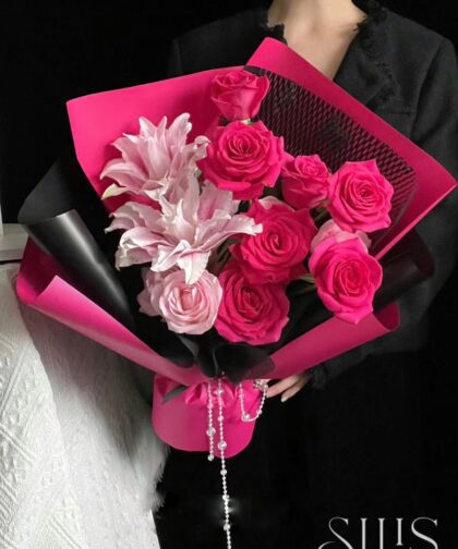 PINK PLOY & LILY BOUQUET