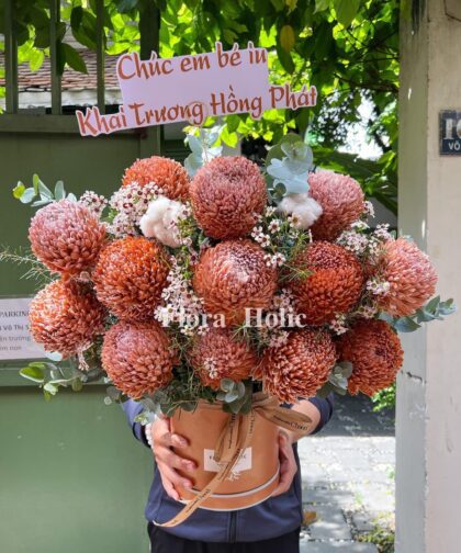 PEONY CHRYSANTHEMUM BROWNE BOX M