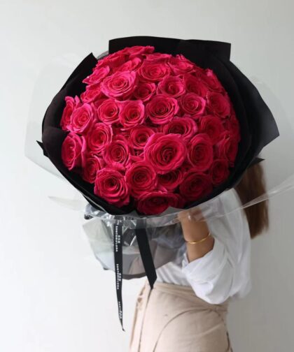 PINKPLOY WRAPPING BLACK L BOUQUET