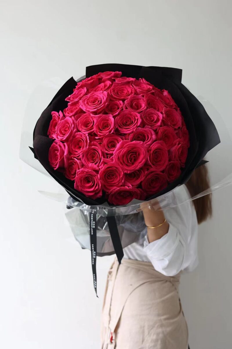 PINKPLOY WRAPPING BLACK L BOUQUET