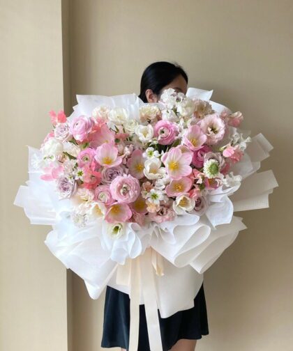 PINK & WHITE BOUQUET L