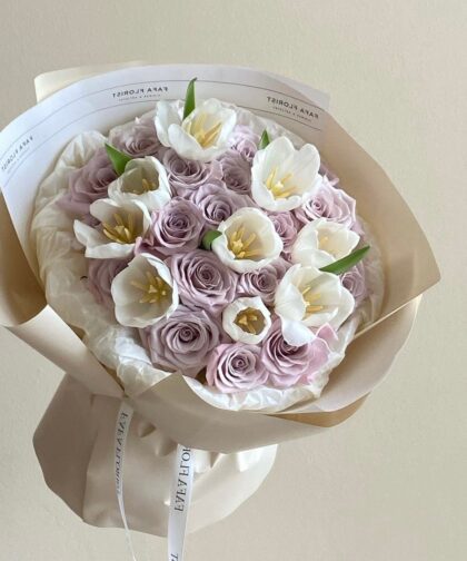 MANTA ROSE &TULIP M BOUQUET