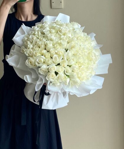 99 WHITE ROSE BOUQUET