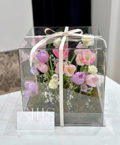 MICA FLOWER TULIPS PINK PURPLE