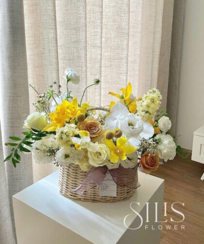 FLOWER BASKET YELLOW M