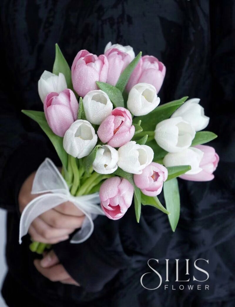 WHITE PINK TULIP - BRIDAL FLOWER