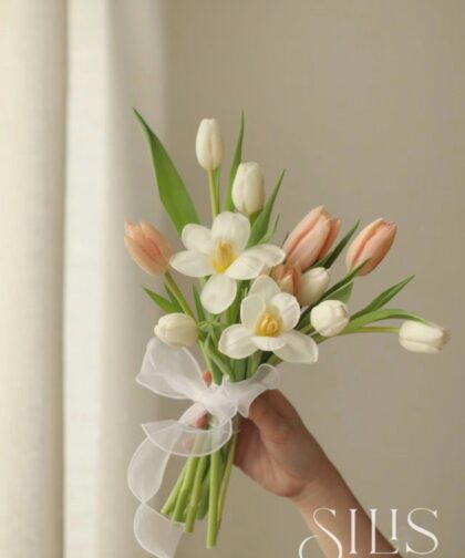 TULIP PINK ORANGE - BRIDAL FLOWER