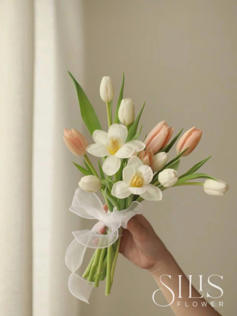 TULIP PINK ORANGE - BRIDAL FLOWER