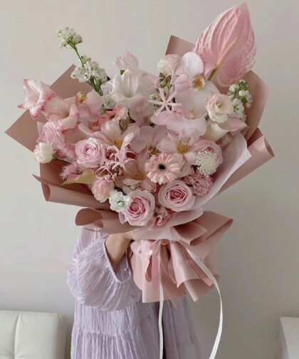 DEEP PINK PASTEL BASIC L BOUQUET