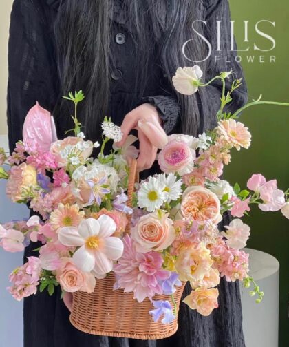 FLOWER BASKET ORANGE MIX TONE M
