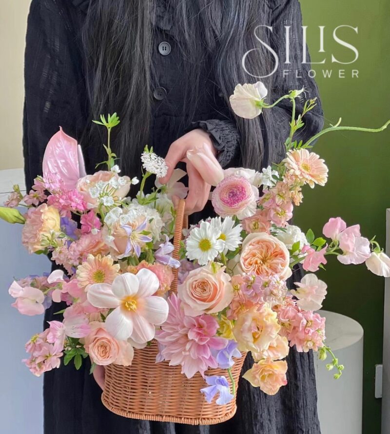 FLOWER BASKET ORANGE MIX TONE M