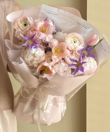 WHITE PINK PASTEL M BOUQUET