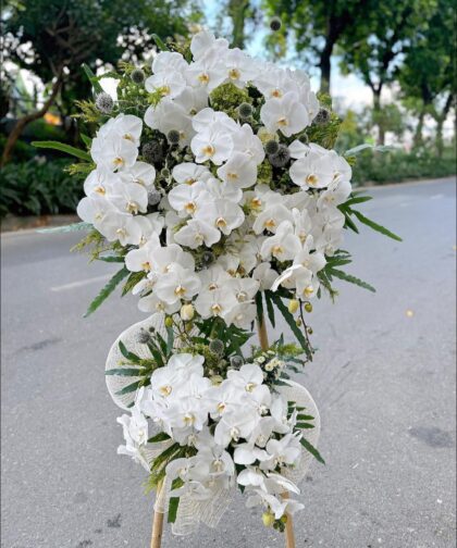 WHITE CONDOLENCE ORCHID 001