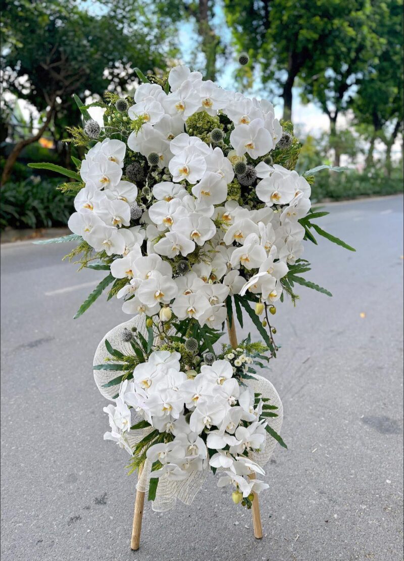 WHITE CONDOLENCE ORCHID 001