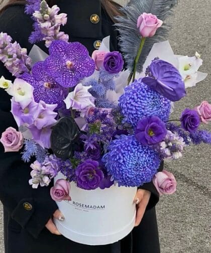 PURPLE DARK TONE FLOWER BOX