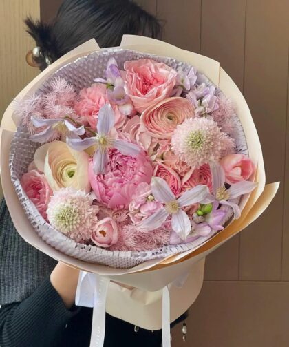 PEONY SARAH MIX PURPLE BOUQUET PREMIUM