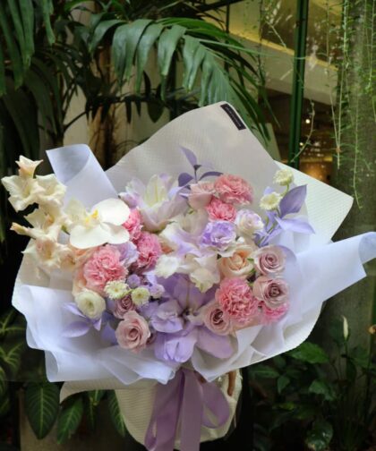 PURPLE/WHITE TONE BOUQUET PREMIUM