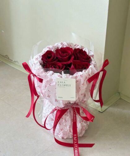 Red rose ecuador/ribbon mini