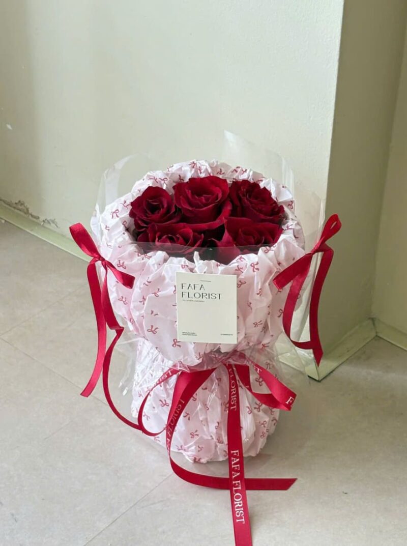 Red rose ecuador/ribbon mini