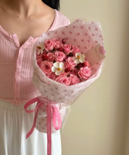 Hermosa rose mix dried flower bouquet
