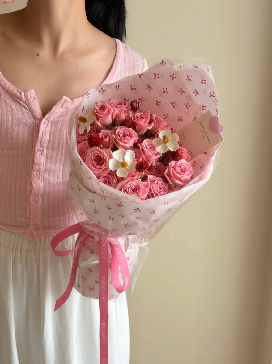 Hermosa rose mix dried flower bouquet