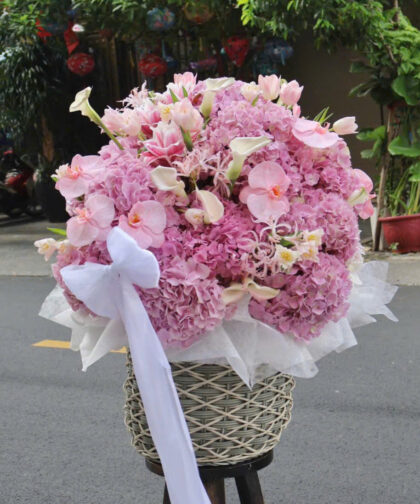 HYDRANGE/TULIP/CALLA LILY PREMIUM BASKET